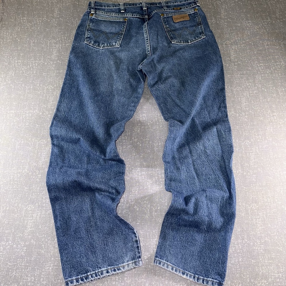 Wrangler George Strait Jeans Mens 35x32 Blue Denim Cowboy Cut Bootcut Western
